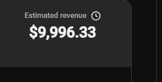 Student result — $9,996.33 estimated revenue